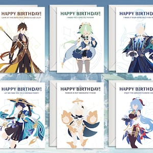 Elemental Journey Minimalistic Birthday Card | Elemental Journey Greeting Card | Anime Birthday Card | Anime Greeting Card by Cucco Cards