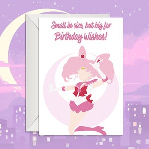 Sailor Moon Birthday Card | Sailor Chibi Moon Greeting Card | Chibiusa Fan Art | Sailor Senshi | Anime Birthday Gift