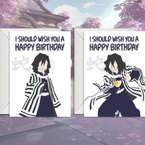 Minimalistische Geburtstagskarte „Elite Swordsman“ | Minimalistische Weihnachtskarte „Elite Swordsman“ | Anime-Grußkarte von Cucco Cards