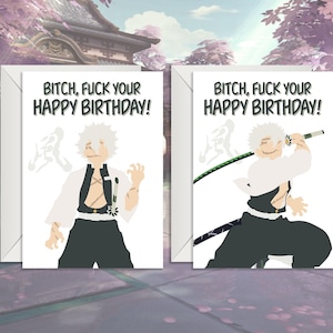 Minimalistische Geburtstagskarte „Elite Swordsman“ | Minimalistische Weihnachtskarte „Elite Swordsman“ | Anime-Grußkarte von Cucco Cards