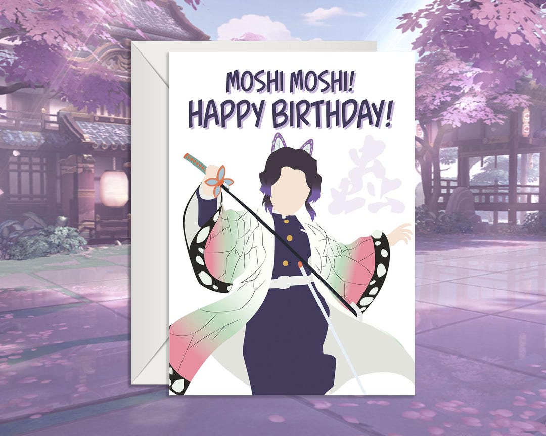 Demon Slayer Birthday Card | Shinobu Kocho Greeting Card | Insect ...