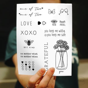 Edición Amistad Orgánica #LouFin Set (20) - Tatuajes Temporales #vegano #ecológico #amigos #festival #escritura #boho #artecorporal bff
