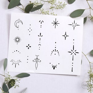 Double set of finger tattoos (I + II) - temporary tattoo #organic #minimal #ethno #boho #mini #festival