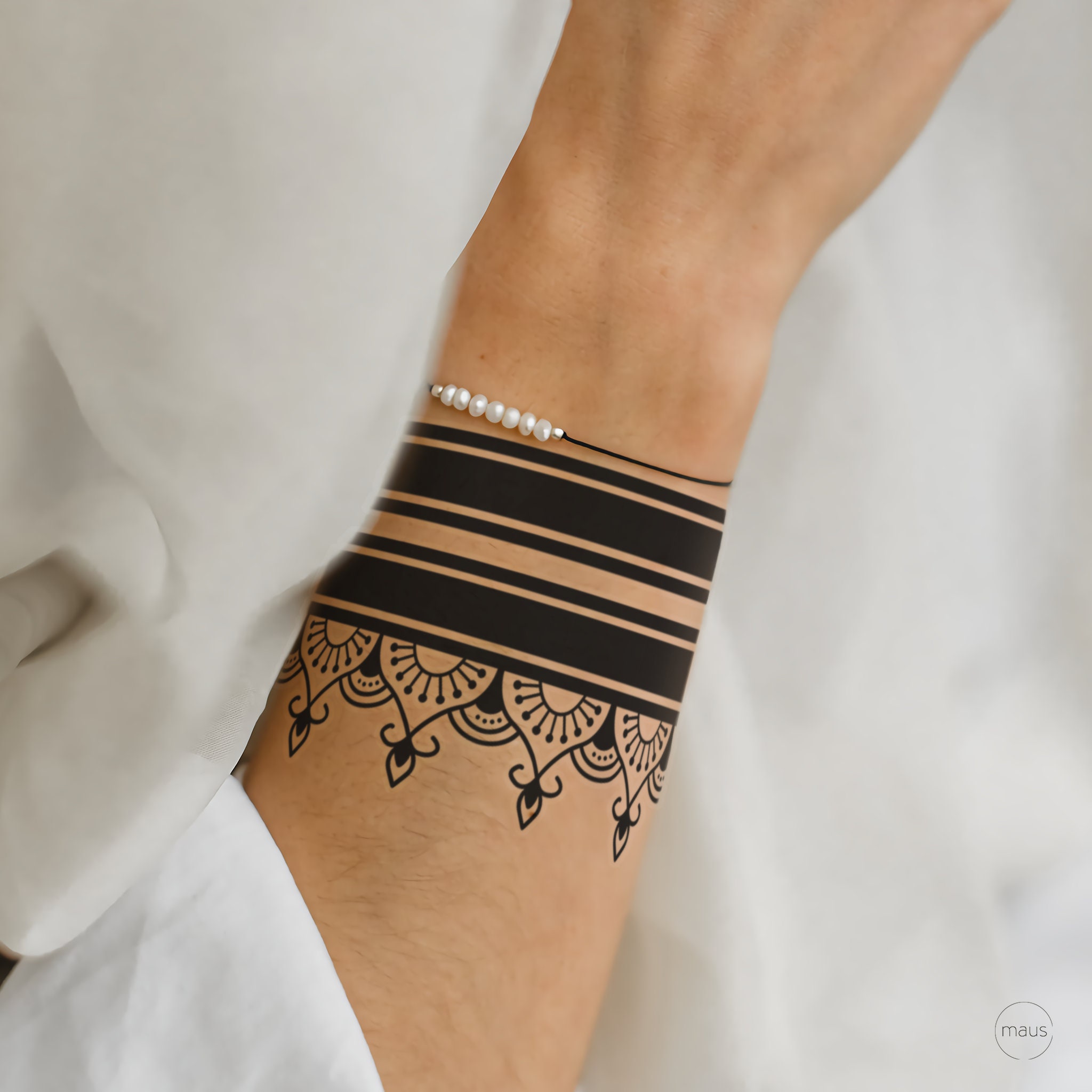 Large Black Henna Arm Leg Bracelet Indian Mandala Flower Temporary Tattoo  For Women From Funnail, $1.28 | DHgate.Com