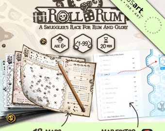 Roll 4 Rum - A Smugglers Race to Rum and Glory "Year-Long-Adventure" (Print & Play) #adventure #pirates #christmas #familygame #png