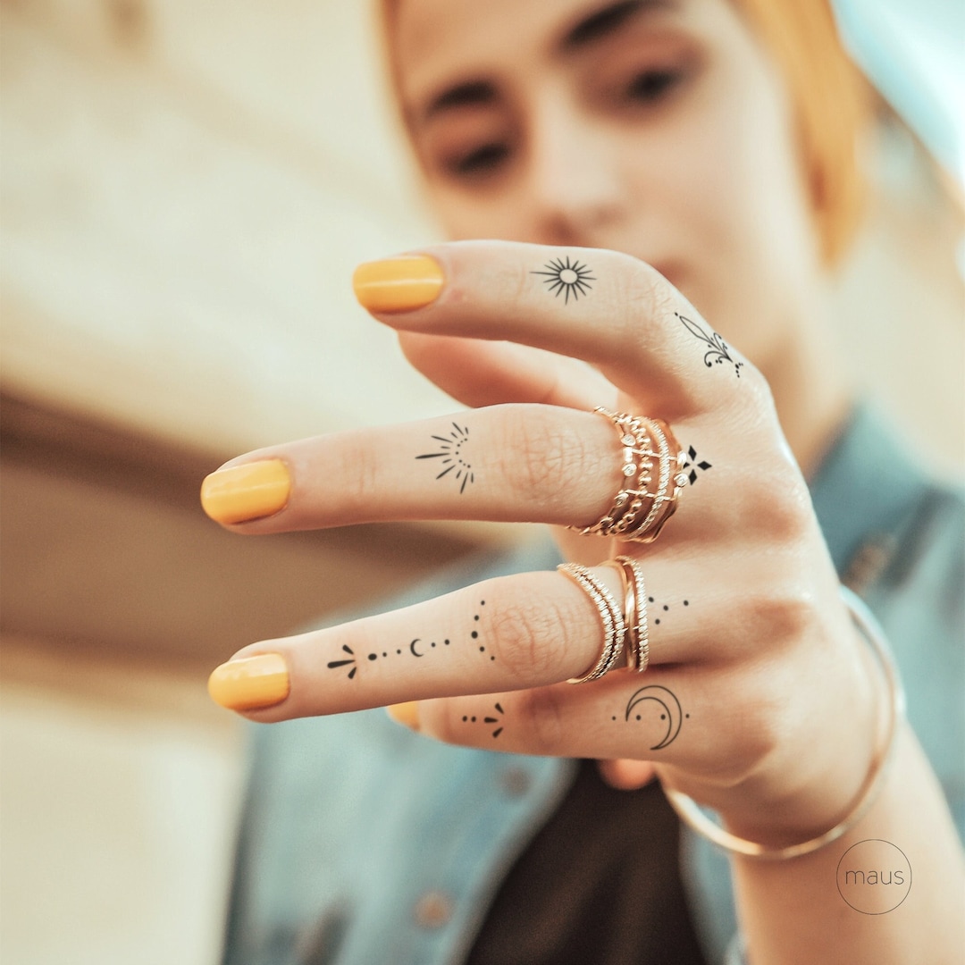 Set Finger Tattoos II Temporary Tattoo Organic Minimal Ethno Boho Mini set-finger-tattoos-ii-temporary-tattoo-organic-minimal-ethno-boho-mini