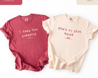 Valentine's Day Couple's Matching Shirt, His and Hers Matching Shirt, Valentine's Day Couple Reading Shirt, Matching Couple Valentine's Day