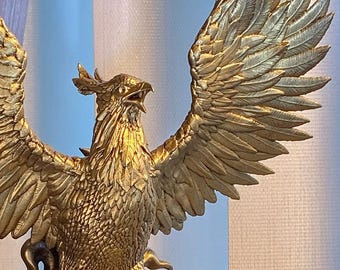 Phoenix Statue, Mythical Immortal Bird. Eternal Triumph of Life over Death. (UV-resin 3D-print)