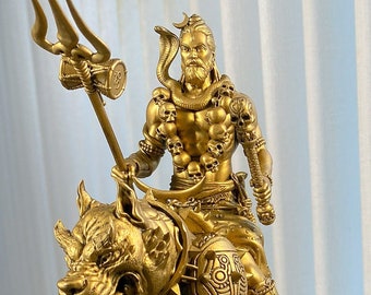 Lord Bhairava Statue, Sri Kaal Bhairav, Lord Shiva's Fearsome Form. (UV-resin 3D-print, 2 sizes)