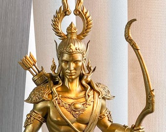 Shri Ram the Demon Slayer, 12" Statue. Rama, Ramar, Raman, Ramachandra. (UV-resin, 3D-print)