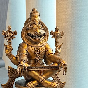 Statue of Lord Ugra Narasimha, a.k.a. Yoga Narasimha and Lakshmi Narasimha, the fourth incarnation of Lord Vishnu