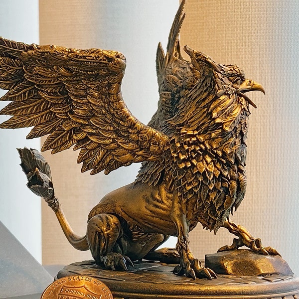 Statue of Griffin, a.k.a. Griffon or Gryphon - mythical creature well known in many ancient cultures of Egypt, India, Babylon, Greece etc.