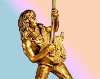 Statue of Eddie Van Halen (EVH), legendary rock-star guitarist