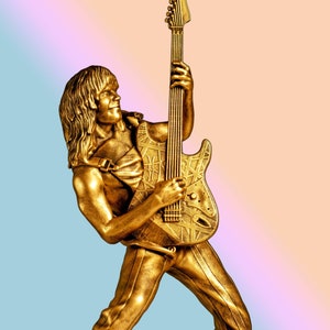 Statue of Eddie Van Halen (EVH), legendary rock-star guitarist