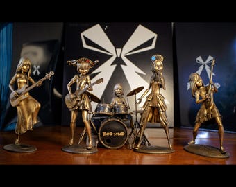 Complete Band-Maid of 3D modeled and printed figurines