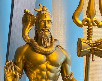 Lord Shiva 12" Statue, Mahadev, Siva, Shiv, Shankar, Rudra. (UV-resin 3D print)