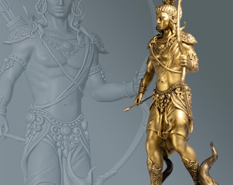 古代インドの叙事詩ラーマーヤナの主人公であり、悪魔を退治するラーマ