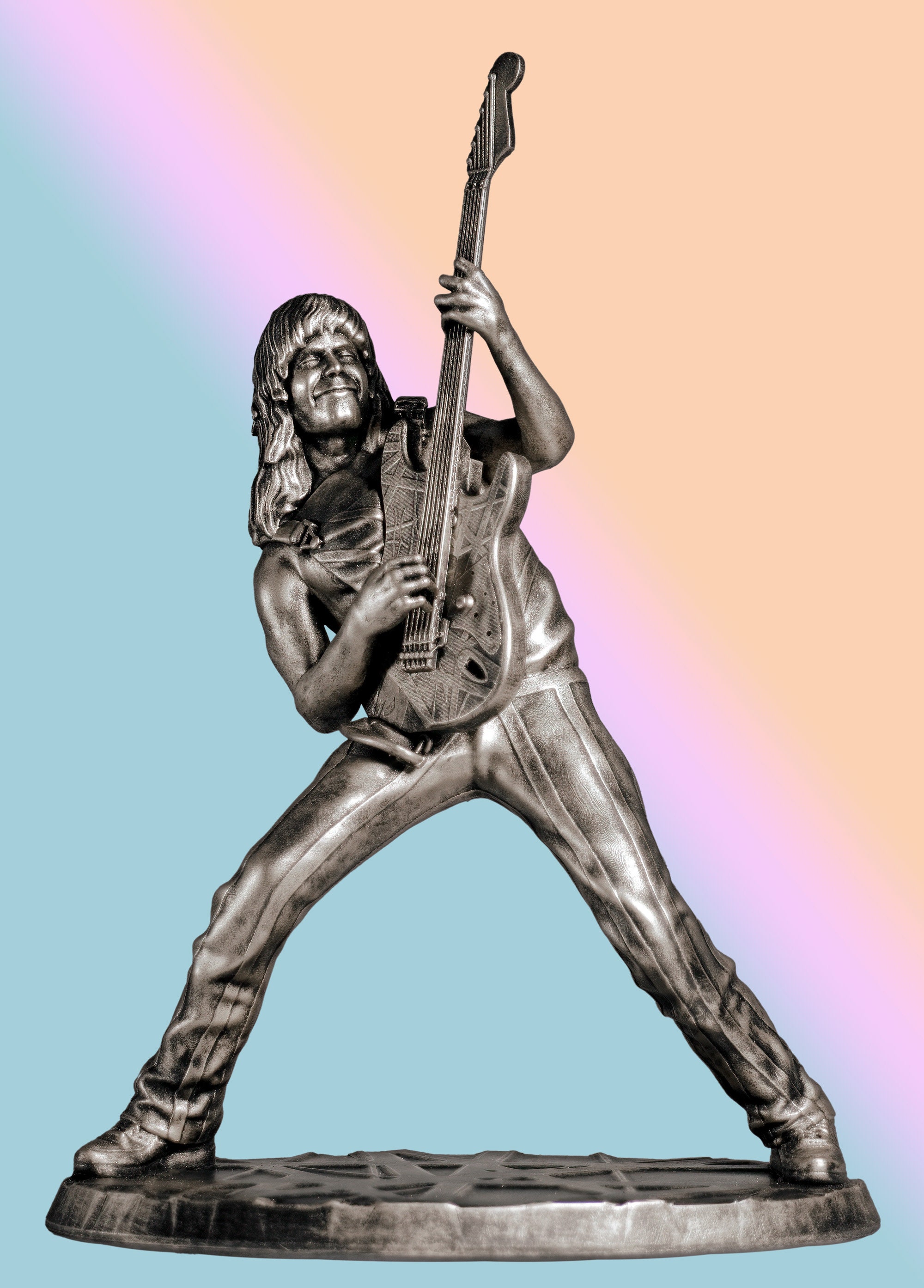 EDDIE VAN HALEN　置物　額　ピック　アート　インテリア　オブジェ ☆未使用品☆小物入れ 雑貨 アンティーク風 レトロ EDDIE VAN HALEN