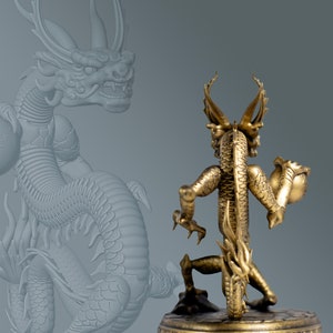 Statue of Chinese Dragon (a.k.a. Lung, Long, 龙, 龍 or Loong) Holding the ...