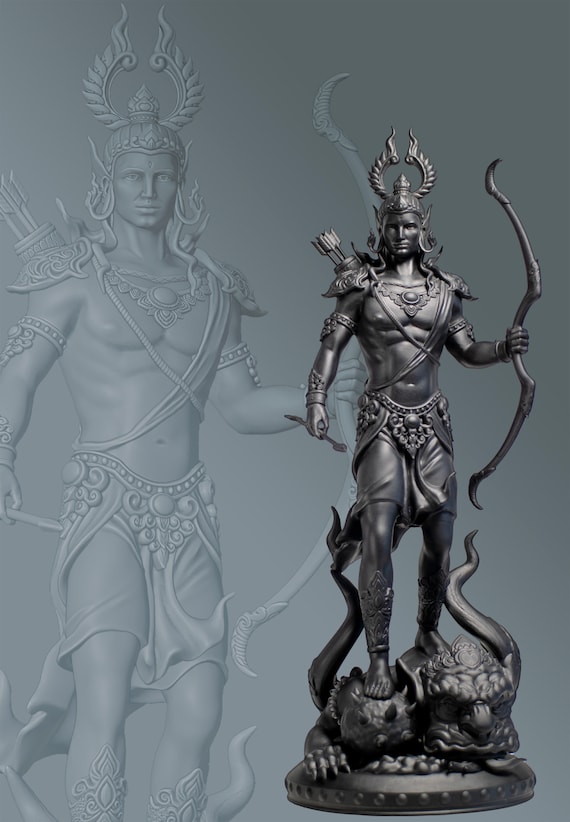 古代インドの叙事詩ラーマーヤナの主人公であり、悪魔を退治するラーマ