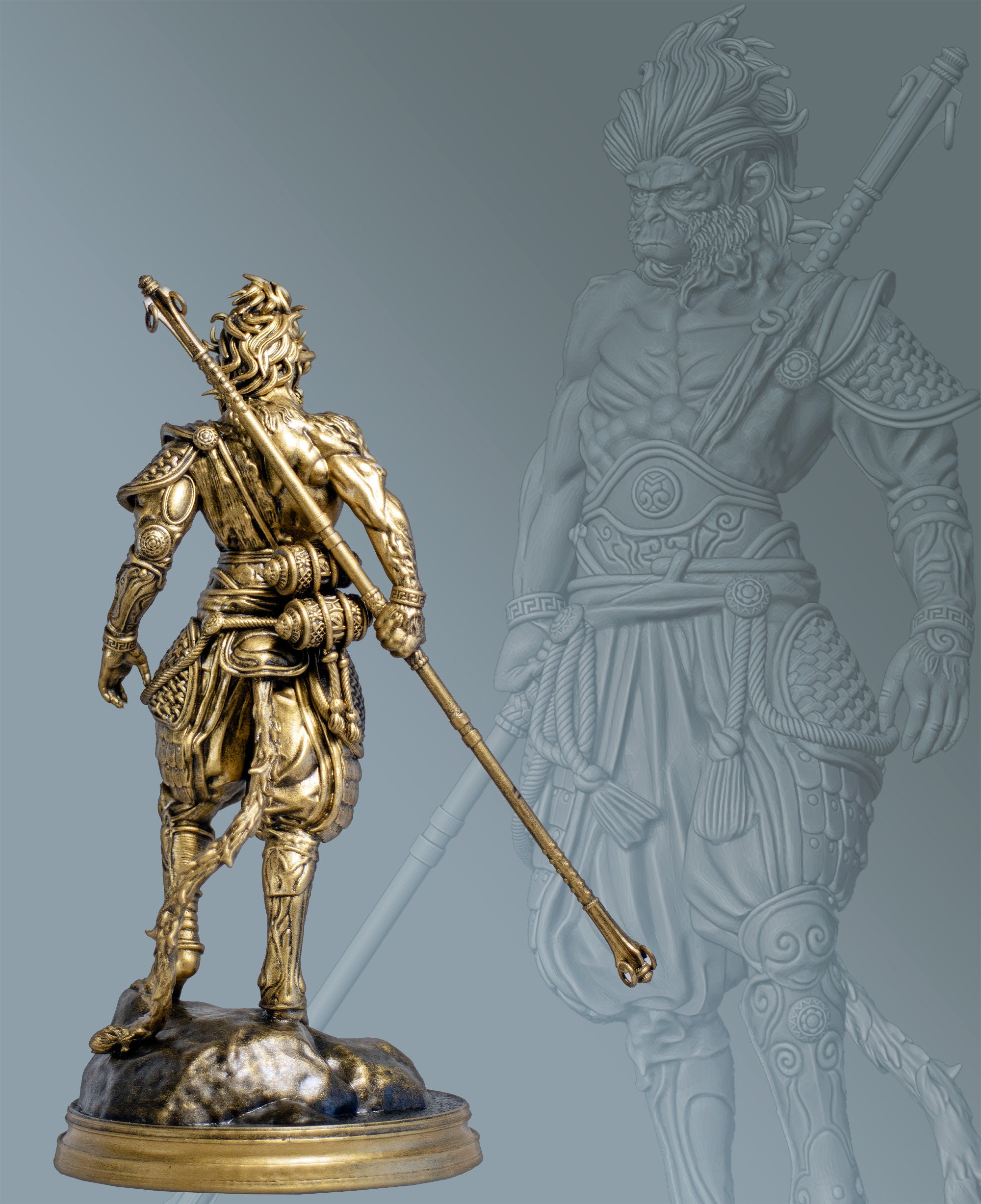 Kin Rin Feng Shui Sun Wukong Monkey King Statue, Feng Shui Buddhist Deity (uv-resin 3d ...
