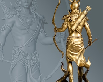 古代インドの叙事詩ラーマーヤナの主人公であり、悪魔を退治するラーマ