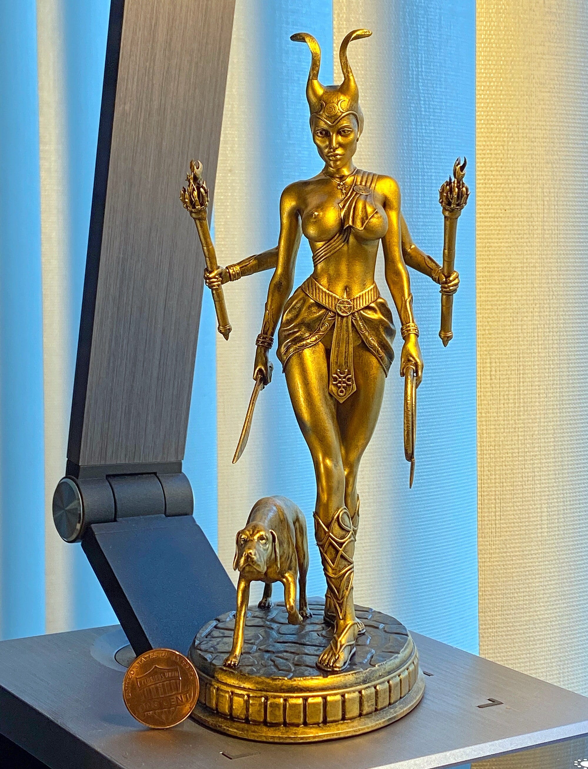 Statue of Hecate, ancient Greek goddess of magic, night, the Moon, witchcraft, necromancy and ghosts