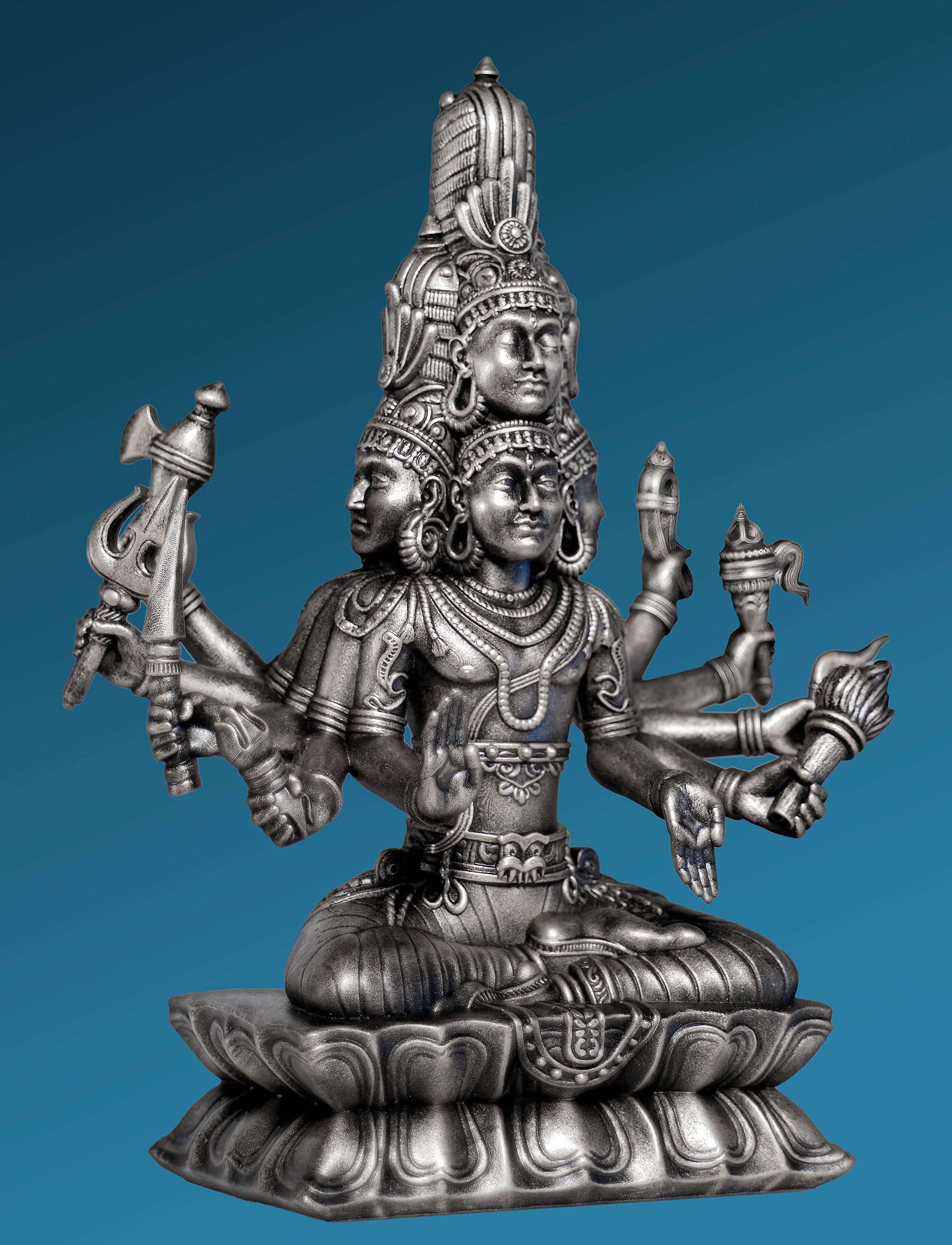 Sadashiv Roop Statue of Lord Sadashiva, the Highest Five-faced Lord Shiva's Form ...