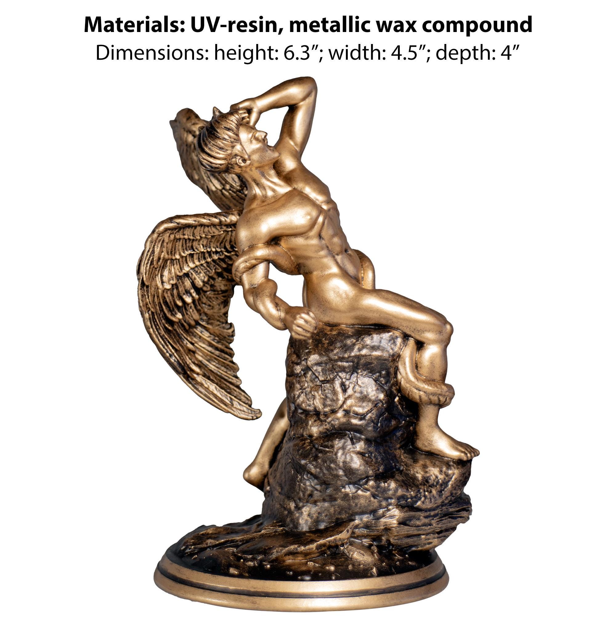 堕天使ルシファーの像。別名サタン、悪魔、明けの明星、大いなる赤い竜