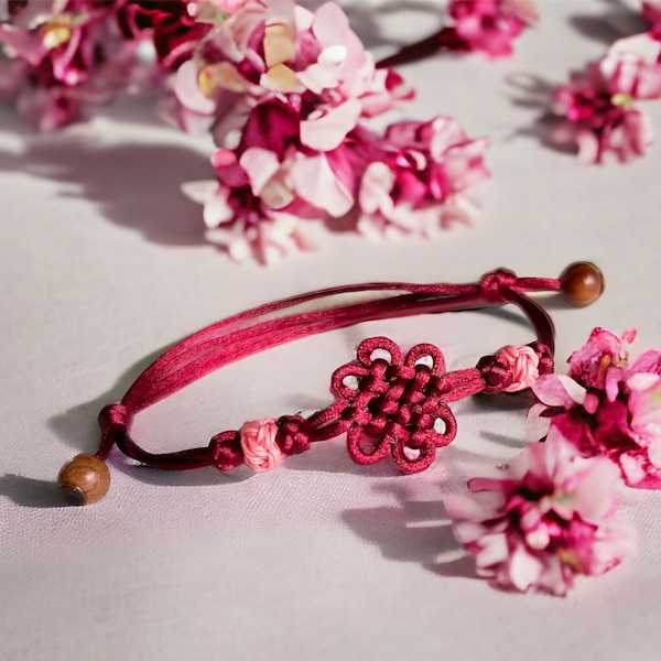 A Unique bracelet made with traditional Korean knotting-beautiful and stunning design- luck and protection