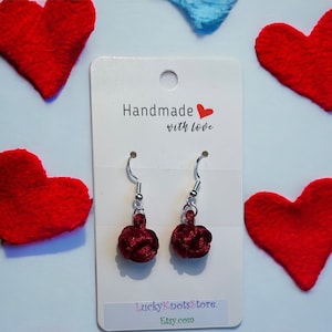 Unique earrings made with traditional Korean knotting
