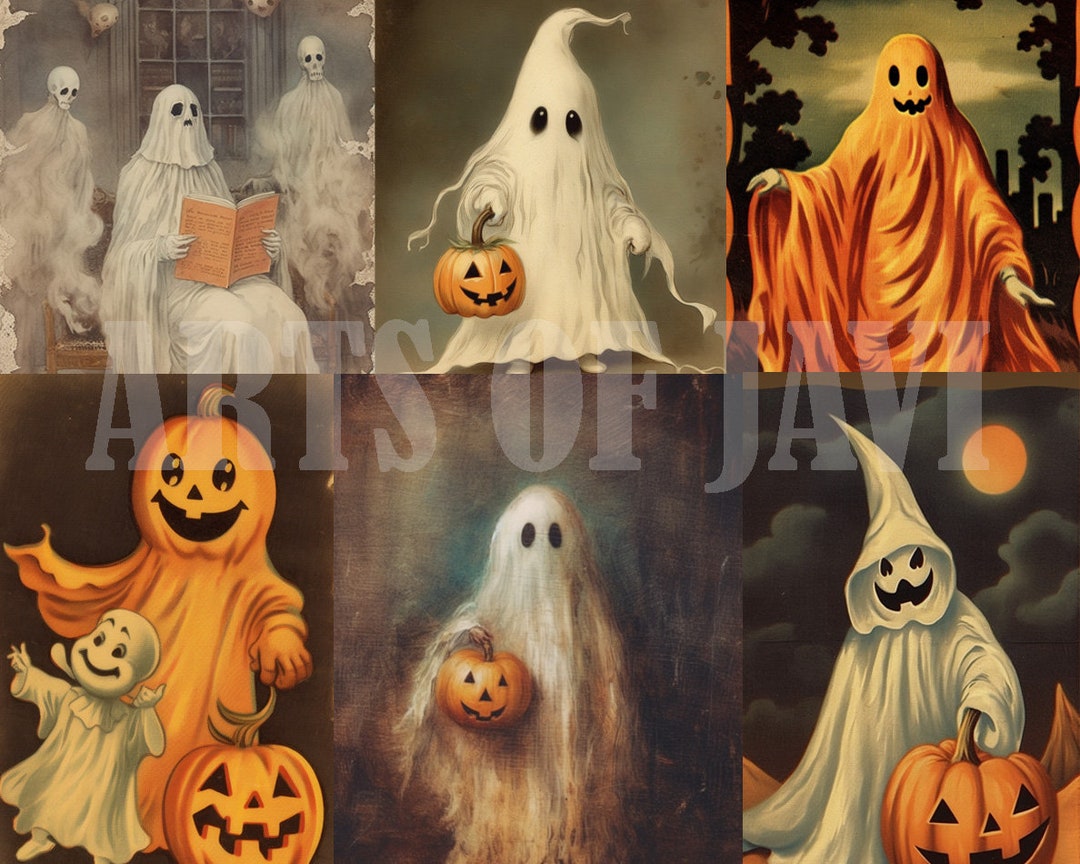 Halloween Ghosts Vintage Wall Collage | Digital Download - Etsy