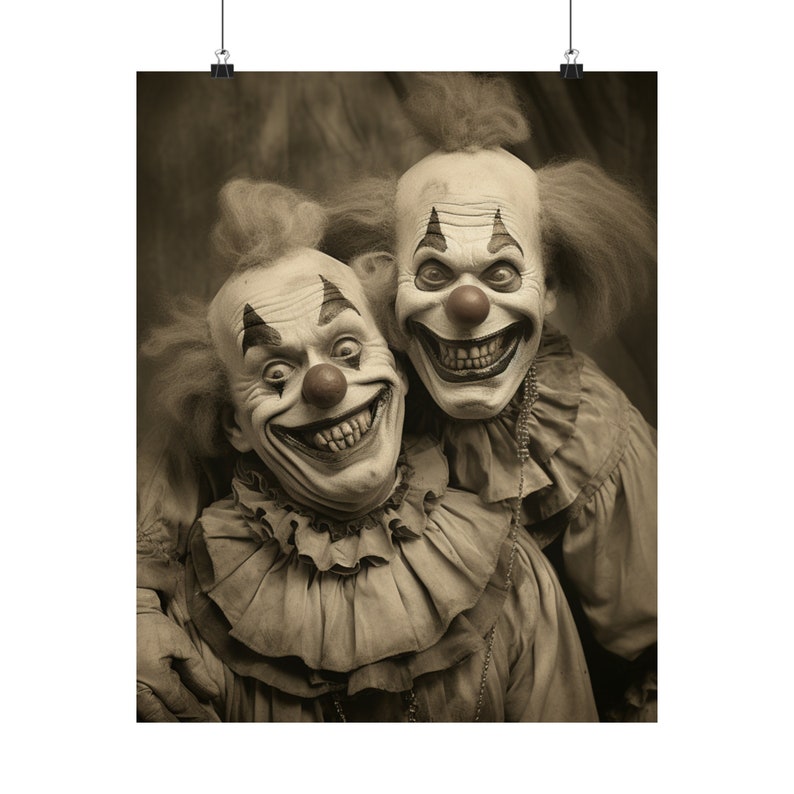 Horror Clown art Print creepy clown Picture scary clown poster Horror decor home image 1