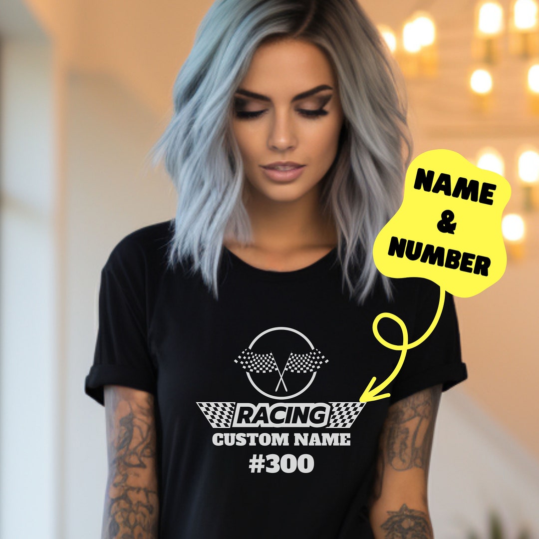 Custom Mom Racing Your Name Shirt Personalized Race Number Etsy
