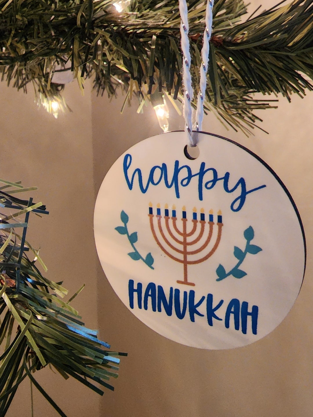 Hanukkah Ornaments Happy Hanukkah Menorah Ornaments Festival Etsy