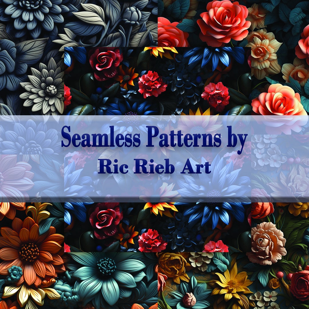 Flowers Seamless Pattern Digital Paper Download - Etsy