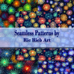 Fireworks Seamless Pattern Digital Paper Download