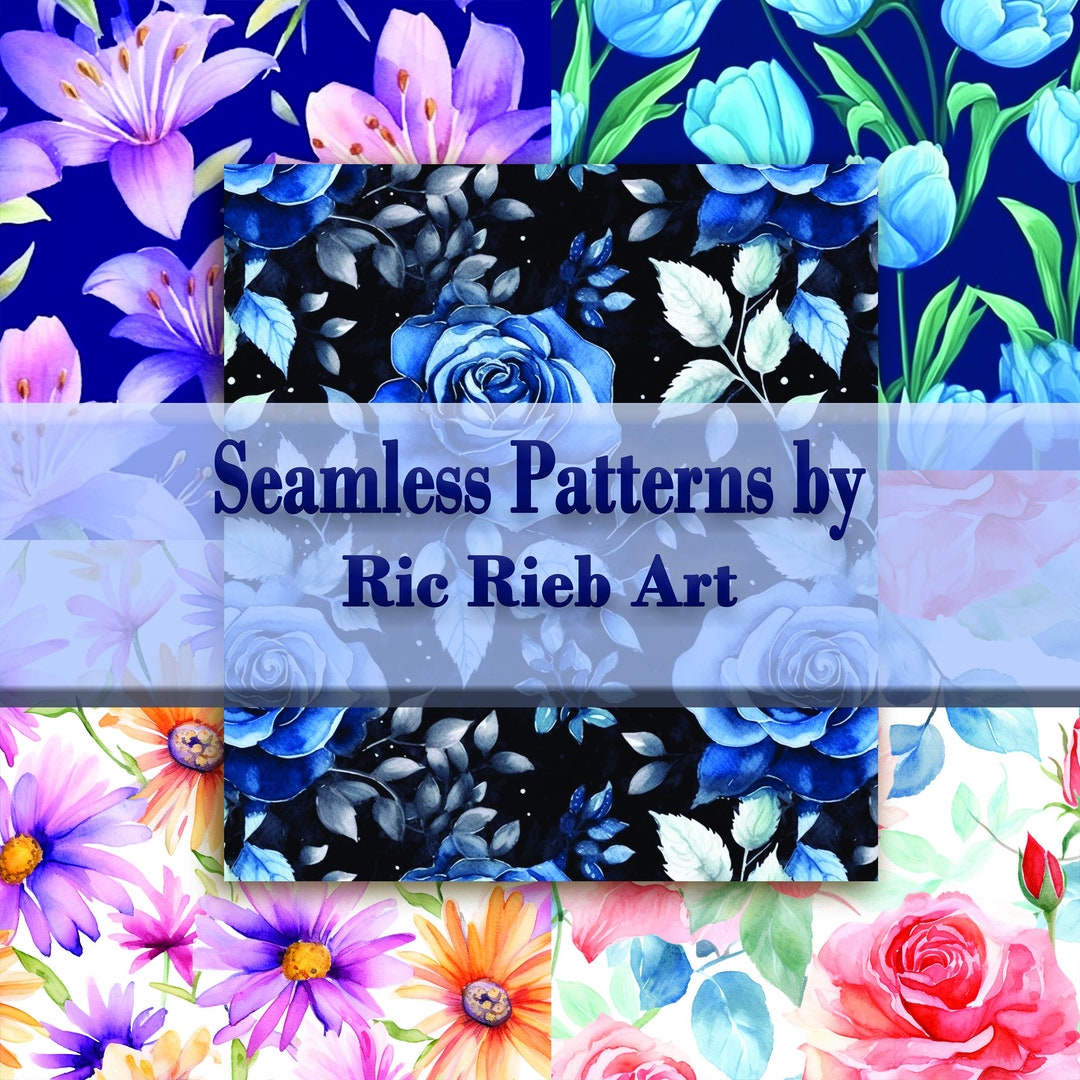 Watercolor Flower Vol:4 Seamless Pattern Digital Paper Download - Etsy