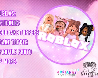 Roblox Girls Digital Round Image - Use for cupcake toppers, stickers, etc. - INSTANT DOWNLOAD