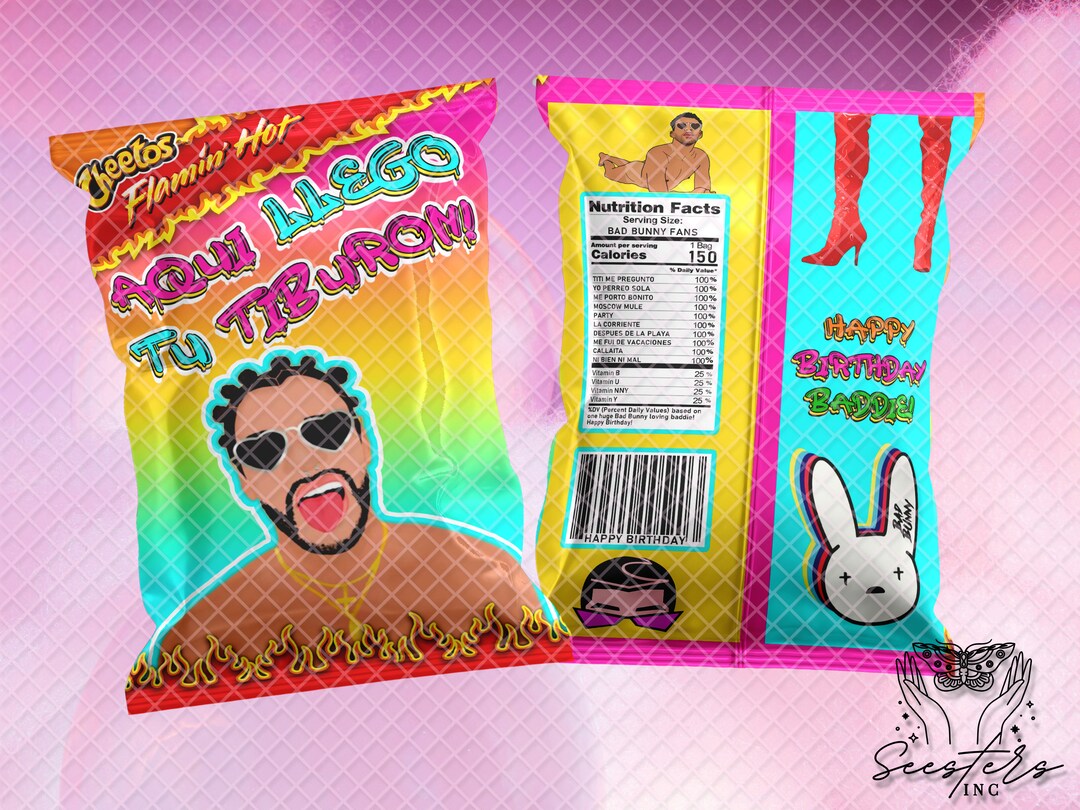 Bad Bunny Personalized Chip Bag Wrapper - Printable File Only - Etsy Canada