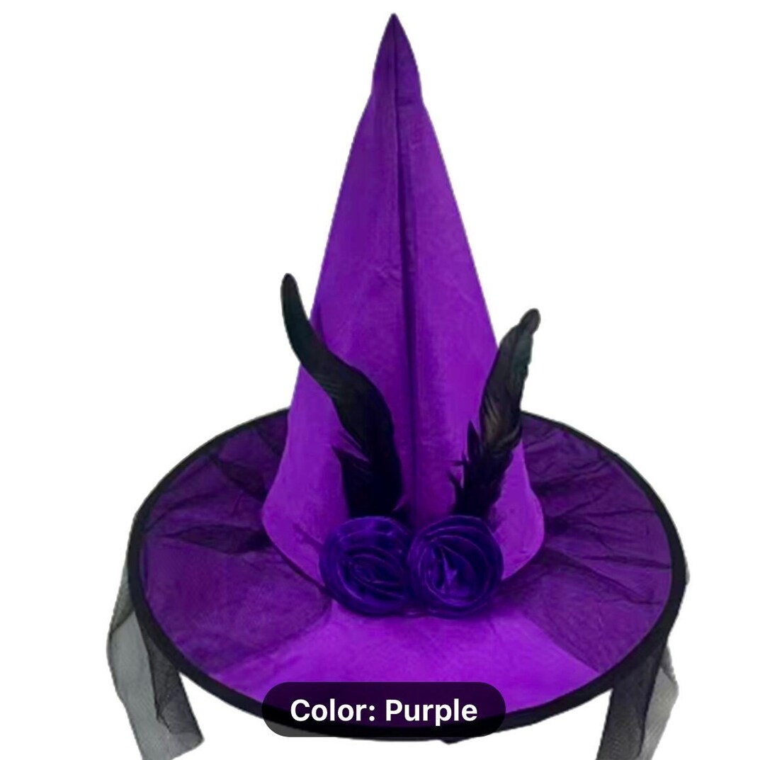 Unique Witch Hat Halloween Costume Witches Hat Feathers Etsy