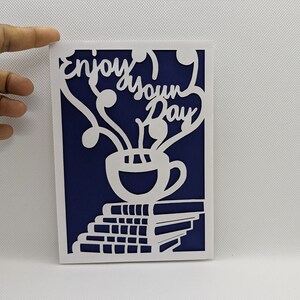 Genießen Sie Ihre Tageskarte, Best Wishes-Karte, Kaffee-Grußkarte, genießen Sie Ihre Kaffeekarte, beste Tageskarte für Freund, genießen Sie Ihren Tagesgruß