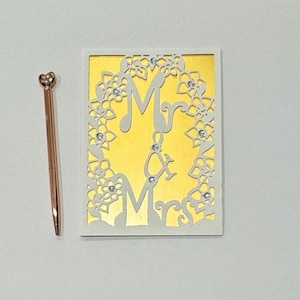Carte de mariage de M. et Mme, carte de M. et Mme, carte de douche nuptiale, fiançailles de M. et Mme, carte de félicitations de jeunes mariés, carte de mariage de printemps