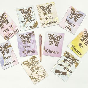 Happy Note Card Set - 10 erhebende Karten für Geburtstage, Danksagungen & alltägliche Freude, Kartenset für alle Anlässe mit Umschlägen