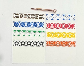 Conjunto de 10 fichas de anotações esportivas, caixa com material de escritório para anotações sobre esportes, ideal para presentear.