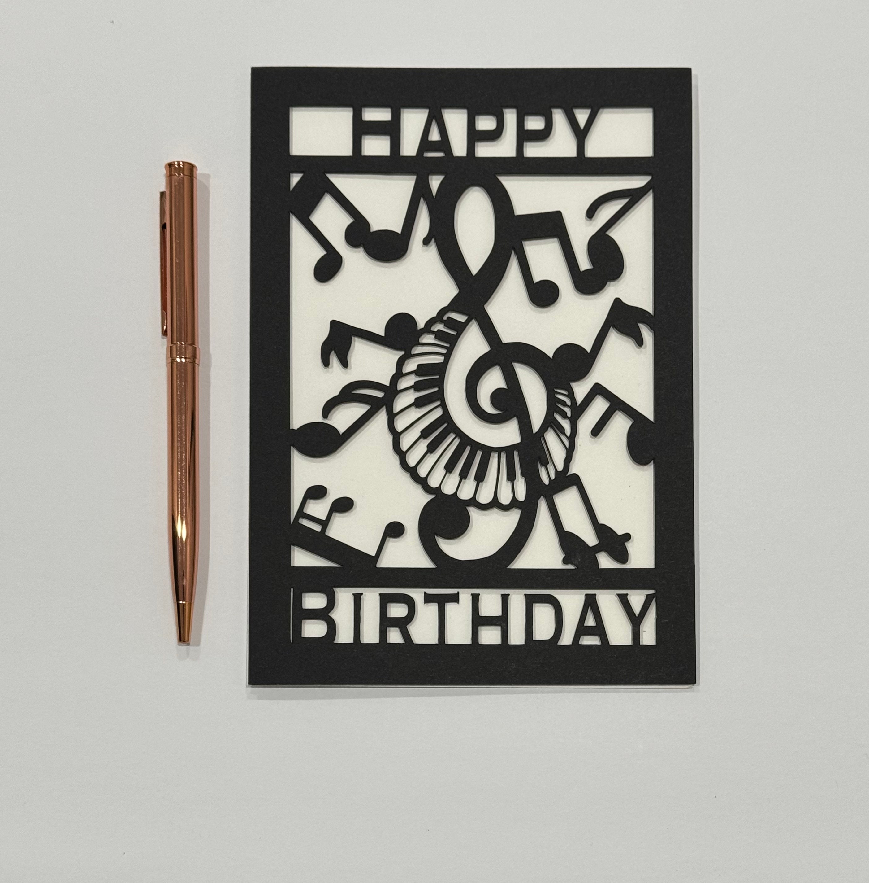 Music Birthday Card, Musical Theme Birthday Card, Music Lovers Birthday ...