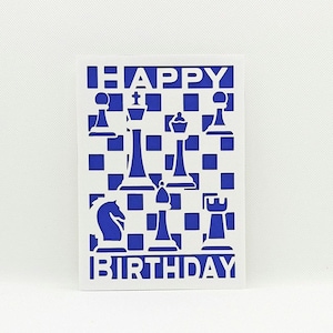 Carte d'anniversaire d'échecs, carte de joyeux anniversaire d'échecs pour fils, carte d'anniversaire d'échecs pour petite-fille, carte faite main, carte d'anniversaire d'échecs fille