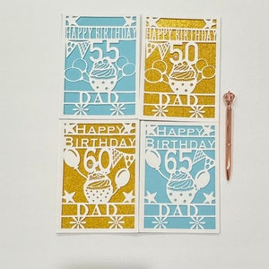 Carte de voeux pour les 50 ans de papa, carte d'anniversaire de 60, 70, 75, 80, 85 et 90 ans pour papa, anniversaire important, carte d'anniversaire faite main pour papa
