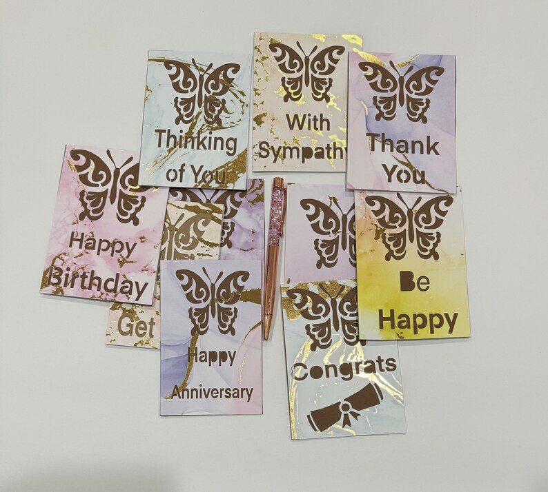 All Occasion Note Card Set of 10 Happy Birthday Happy Etsy