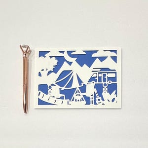 Under the Stars Card – Rustic Campfire Greeting for Hikers & Nature Lovers, Camping greeting card, adventure camper birthday or thanks card
